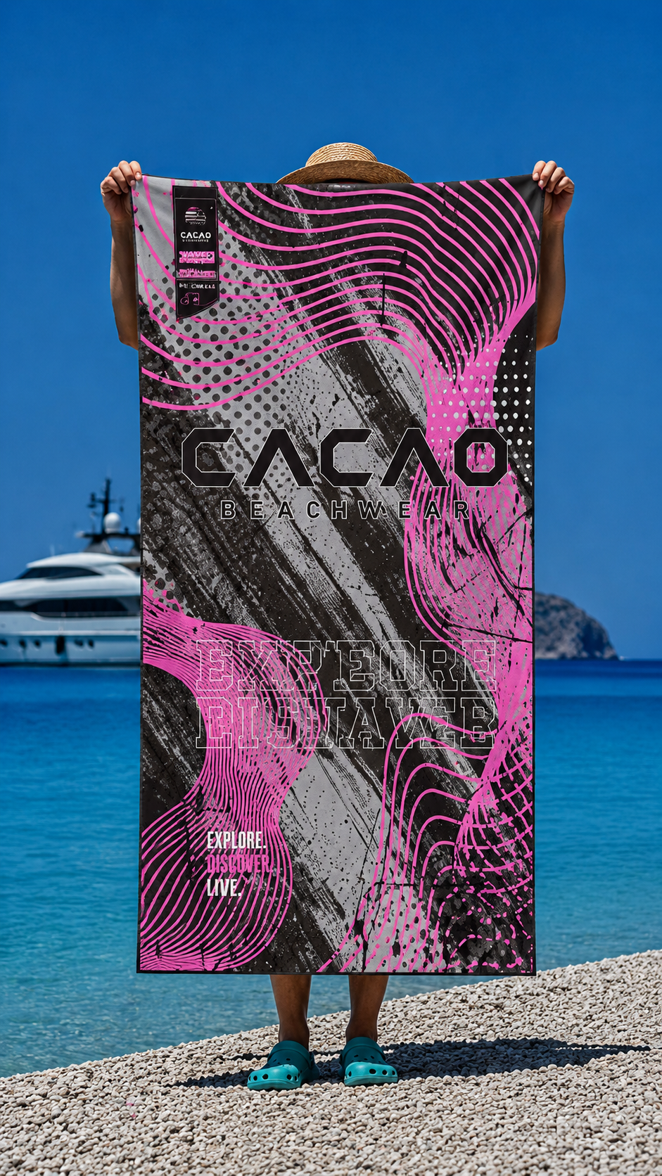 CACAO NanoDry Ultra Pink Πετσέτα Παραλίας 75 × 160 cm