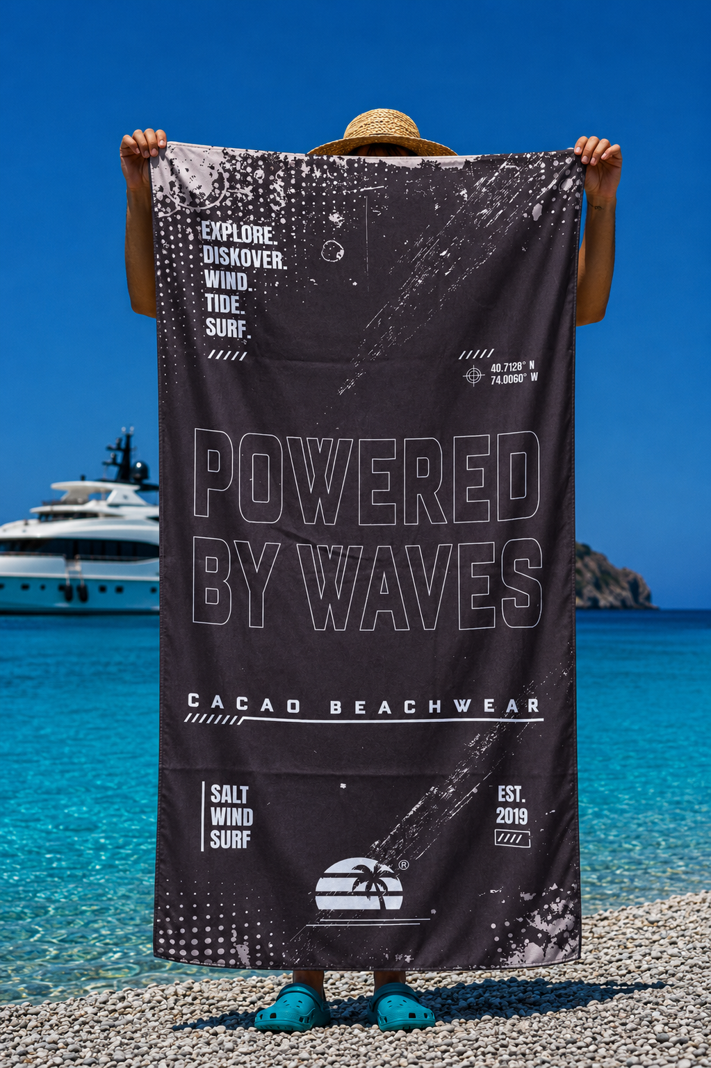 CACAO NanoDry Ultra Strips Πετσέτα Παραλίας 75 × 160 cm