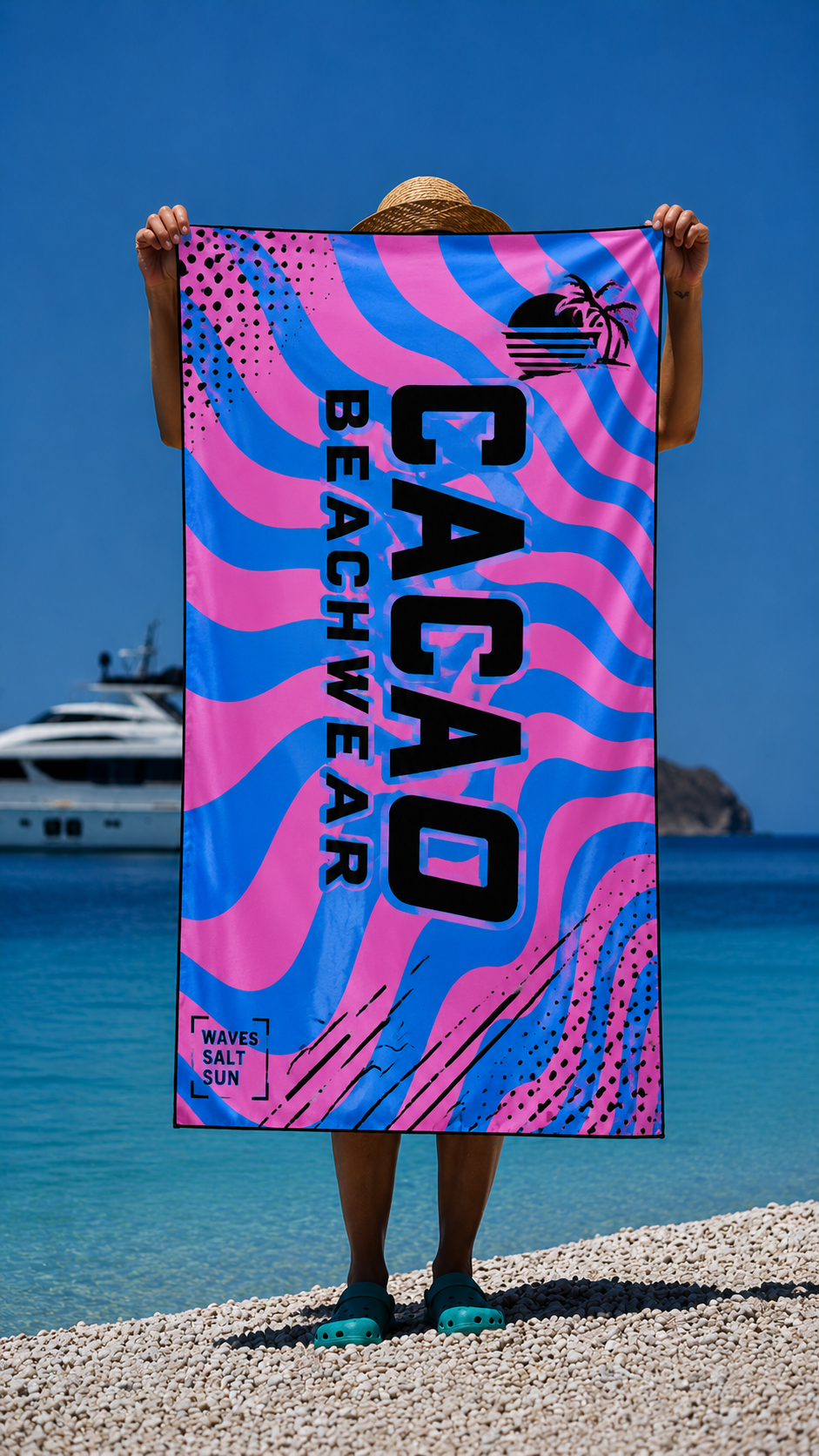CACAO NanoDry Ultra Strips Πετσέτα Παραλίας 75 × 160 cm