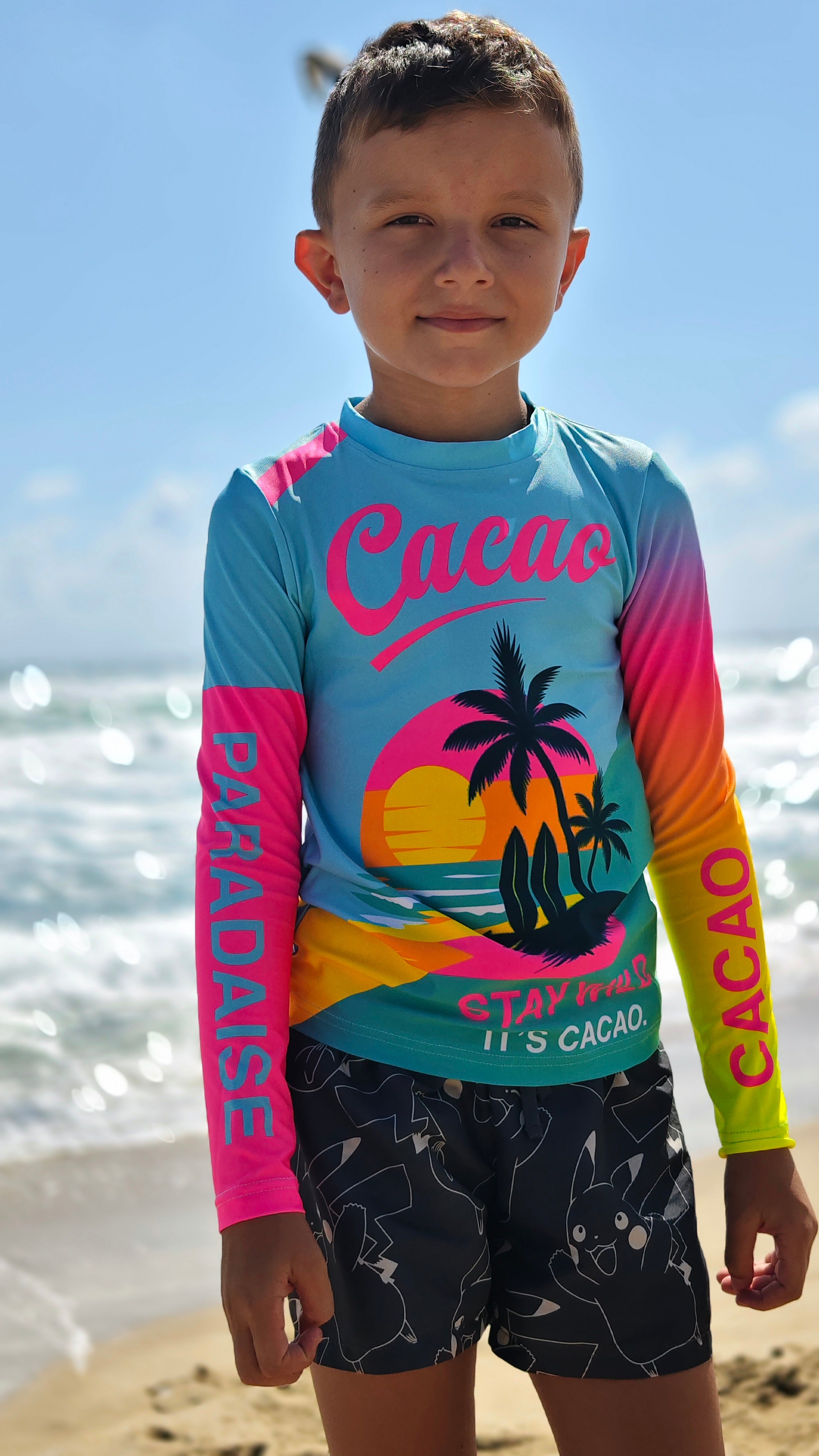 Παιδικό rashguard Ocean Joy CACAO Beachwear™️ με προστασία UV
