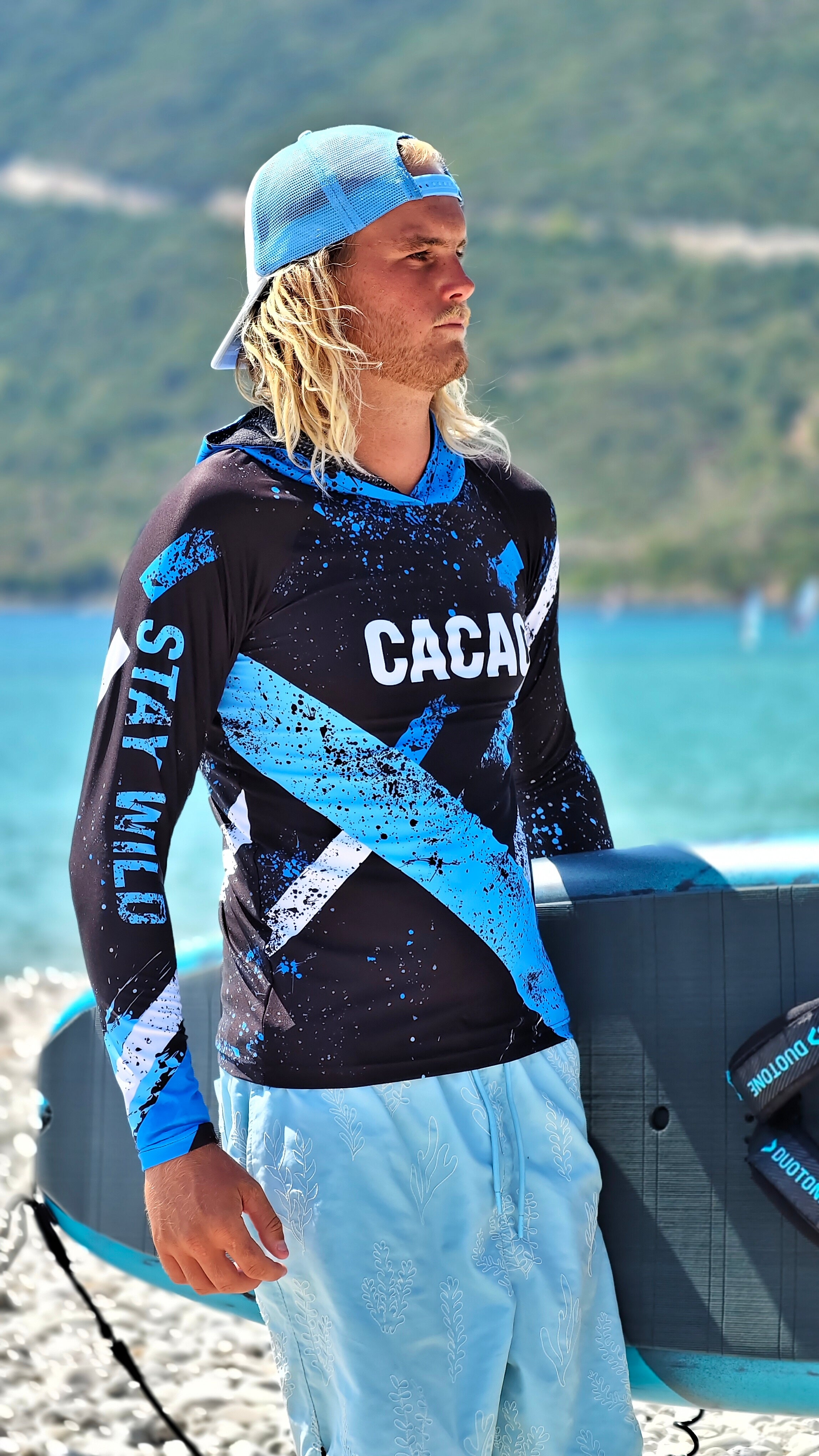 Ανδρικό rashguard Blue Spirit Sky CACAO Beachwear™️ με προστασία UV