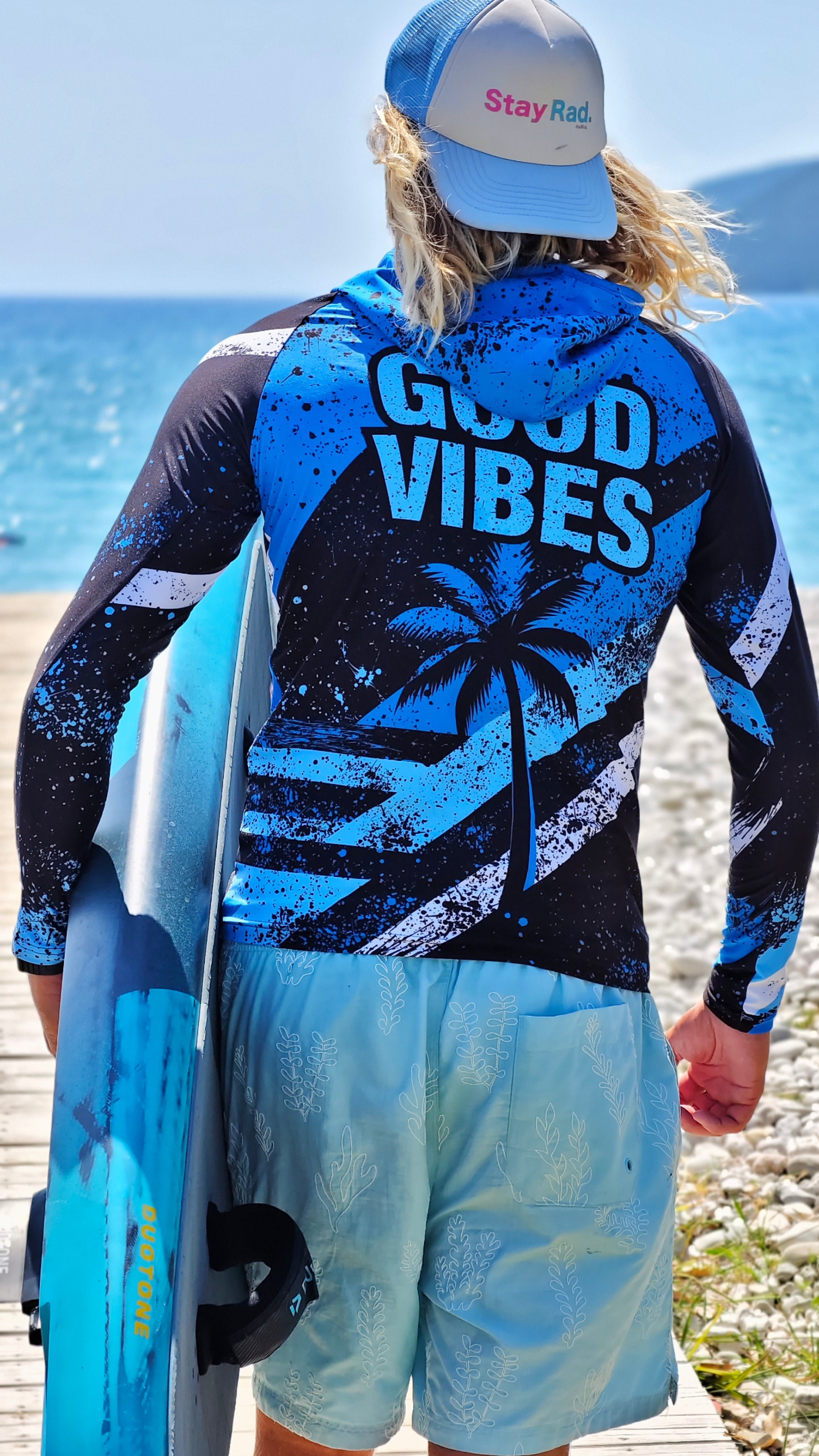 Ανδρικό rashguard Blue Spirit Sky CACAO Beachwear™️ με προστασία UV