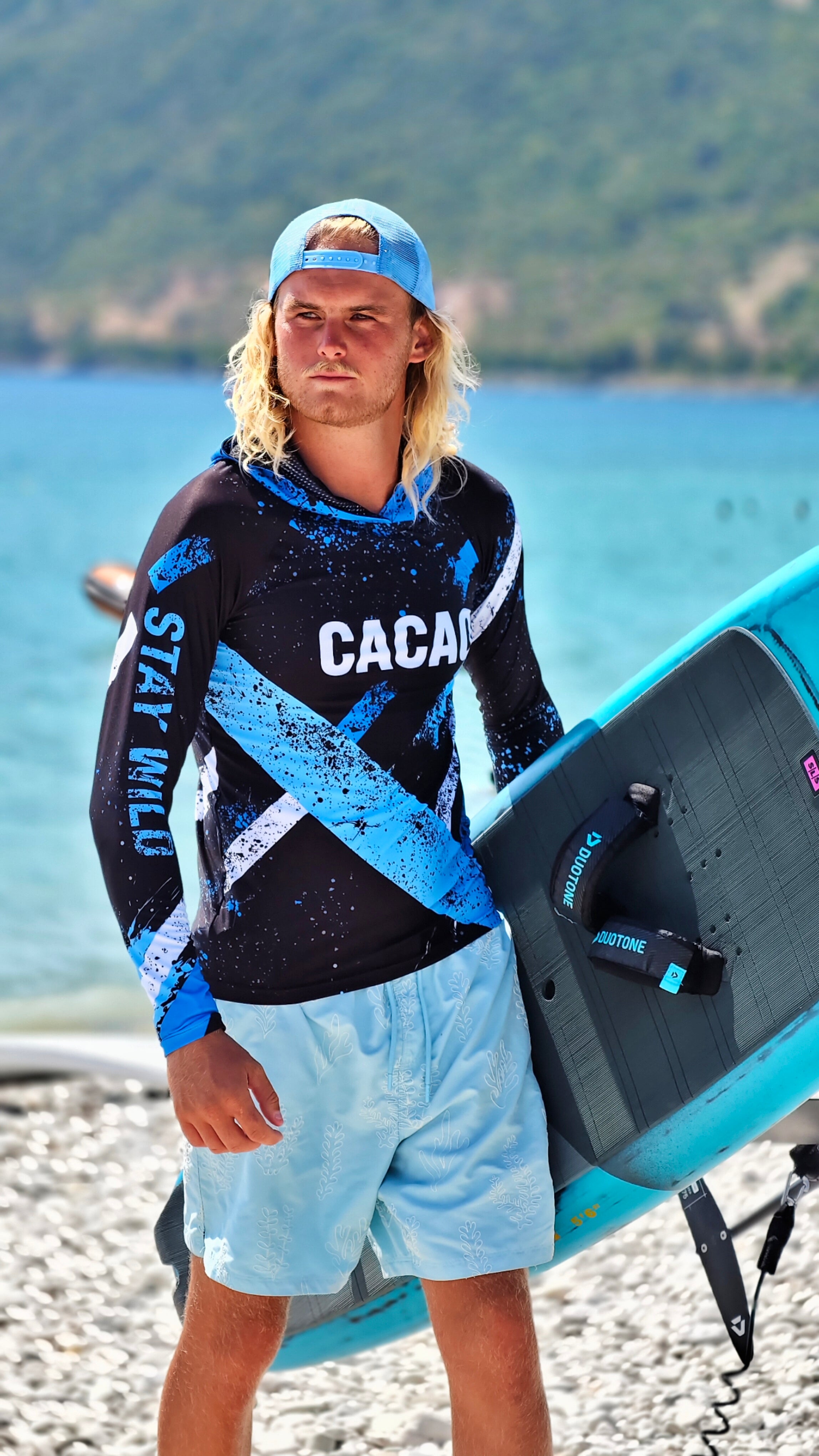 Ανδρικό rashguard Blue Spirit Sky CACAO Beachwear™️ με προστασία UV