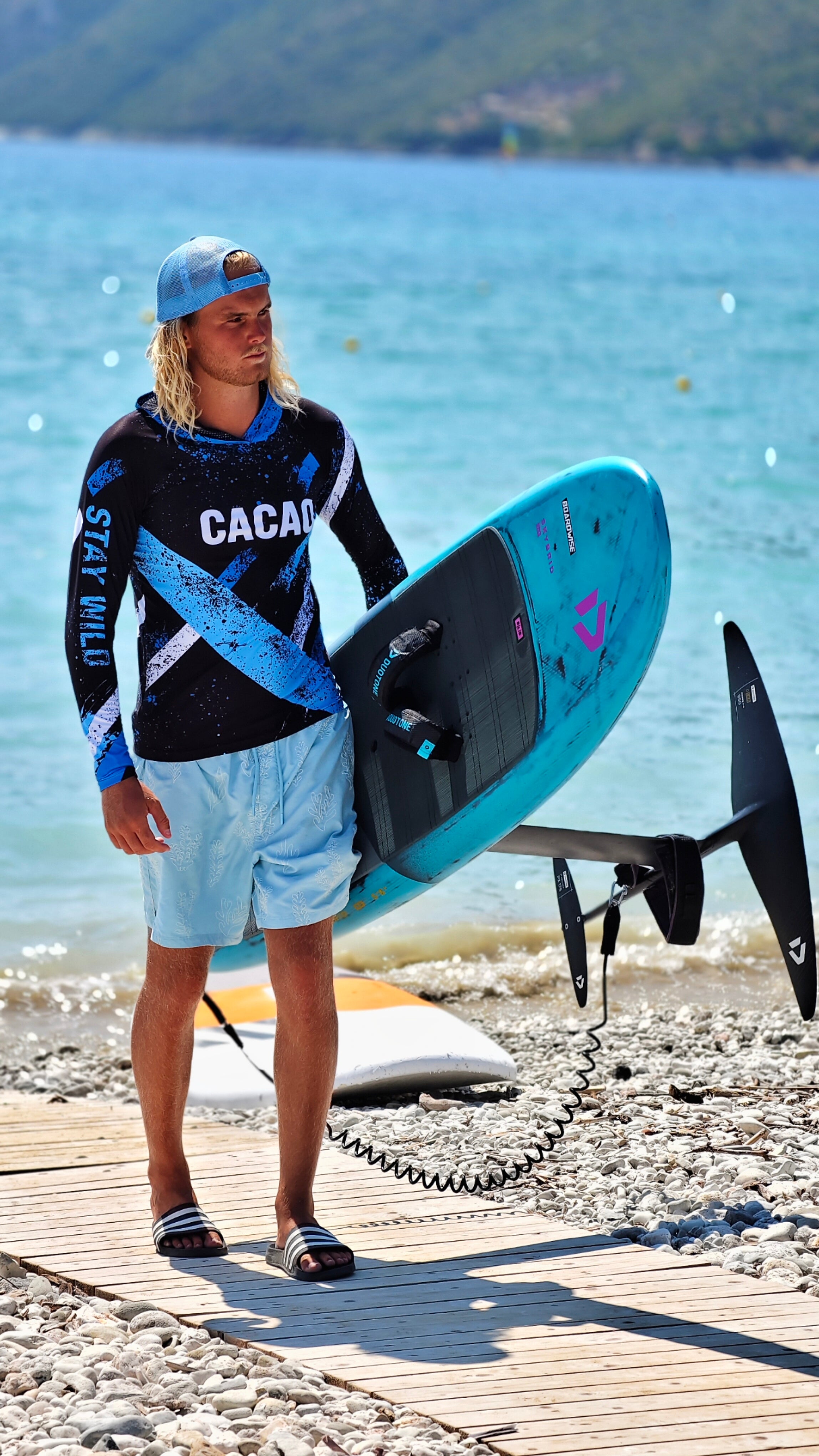 Ανδρικό rashguard Blue Spirit Sky CACAO Beachwear™️ με προστασία UV