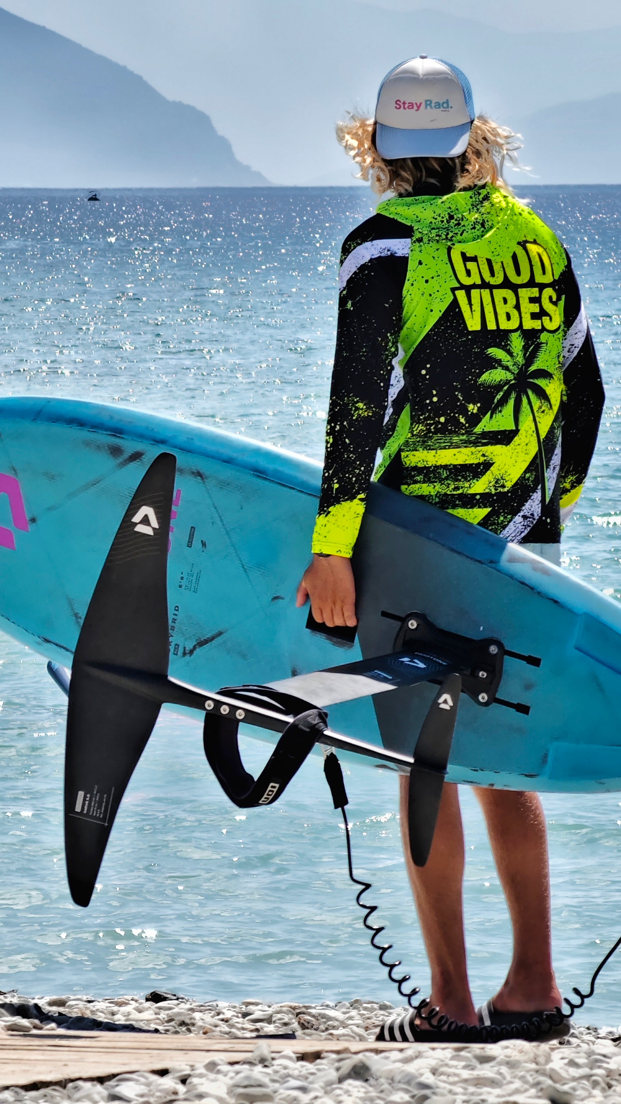 Ανδρικό rashguard CACAO Beachwear™️ Blue Spirit Coral με προστασία UV