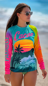 Γυναικείο rashguard Sea Breeze CACAO Beachwear™️ με προστασία UV