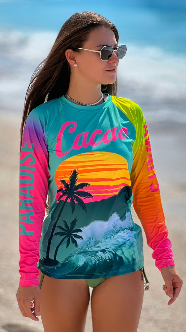 Γυναικείο rashguard Sea Breeze CACAO Beachwear™️ με προστασία UV