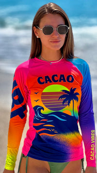 Γυναικείο rashguard Sunset Vibe CACAO Beachwear™️ με προστασία UV