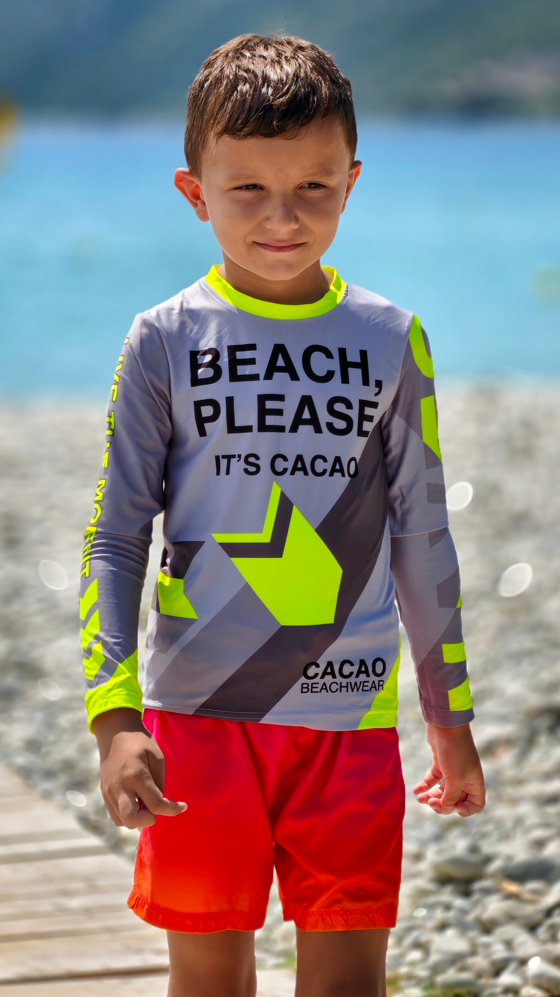 Παιδικό rashguard Solar Vibes CACAO Beachwear™️ με προστασία UV