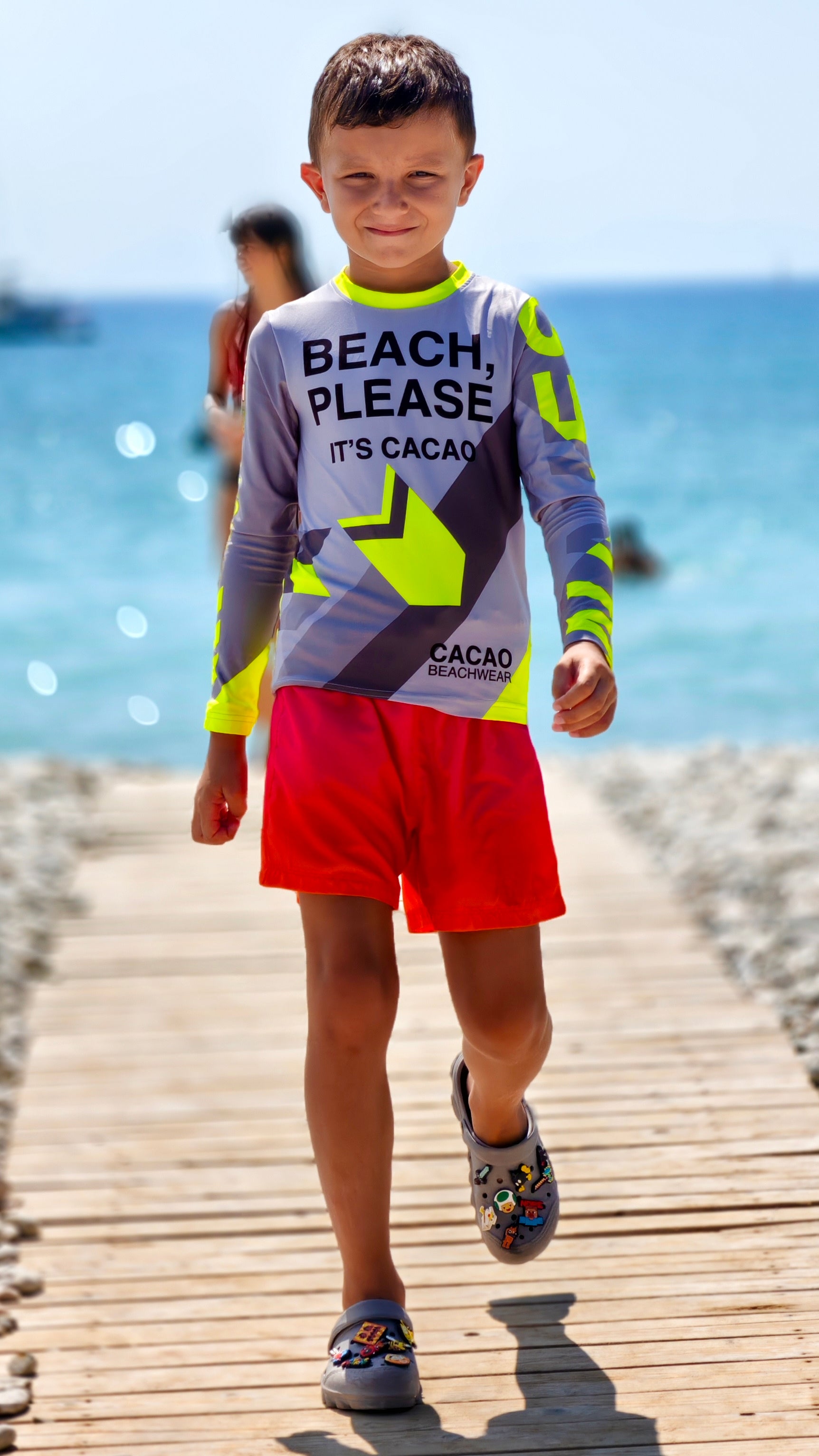 Παιδικό rashguard Solar Vibes CACAO Beachwear™️ με προστασία UV