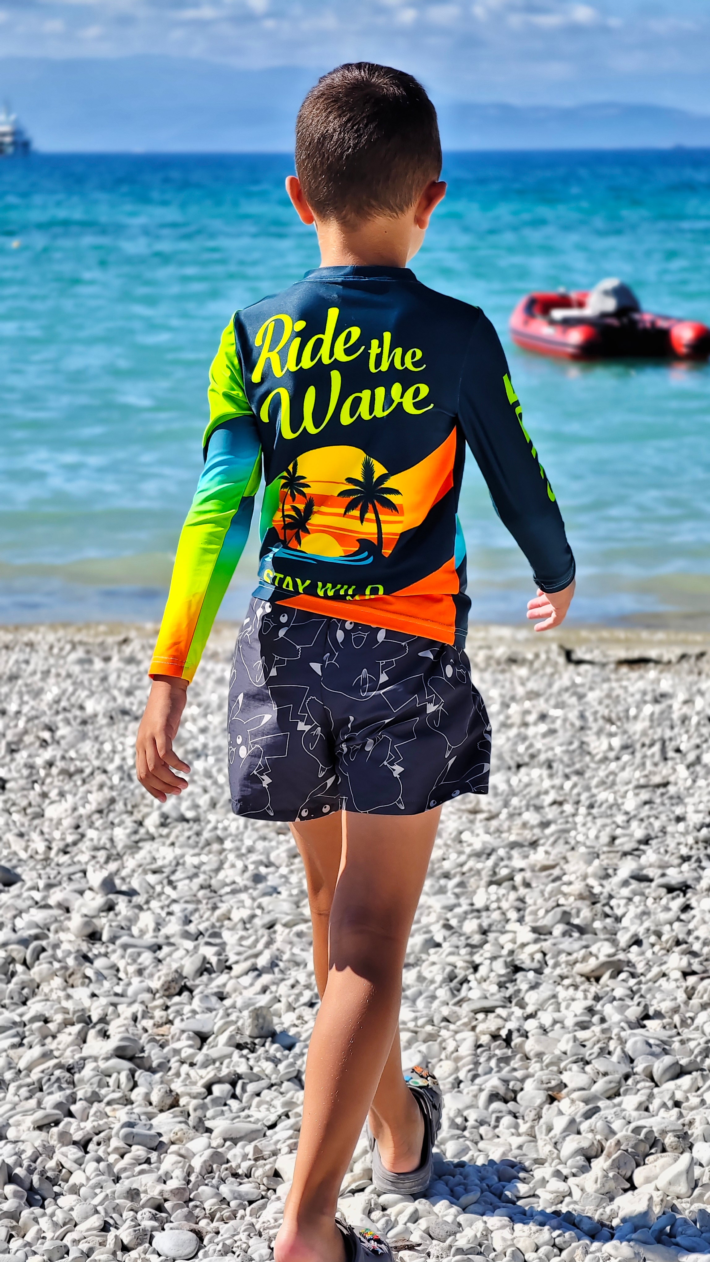 Παιδικό rashguard Beach Rider CACAO Beachwear™️ με προστασία UV