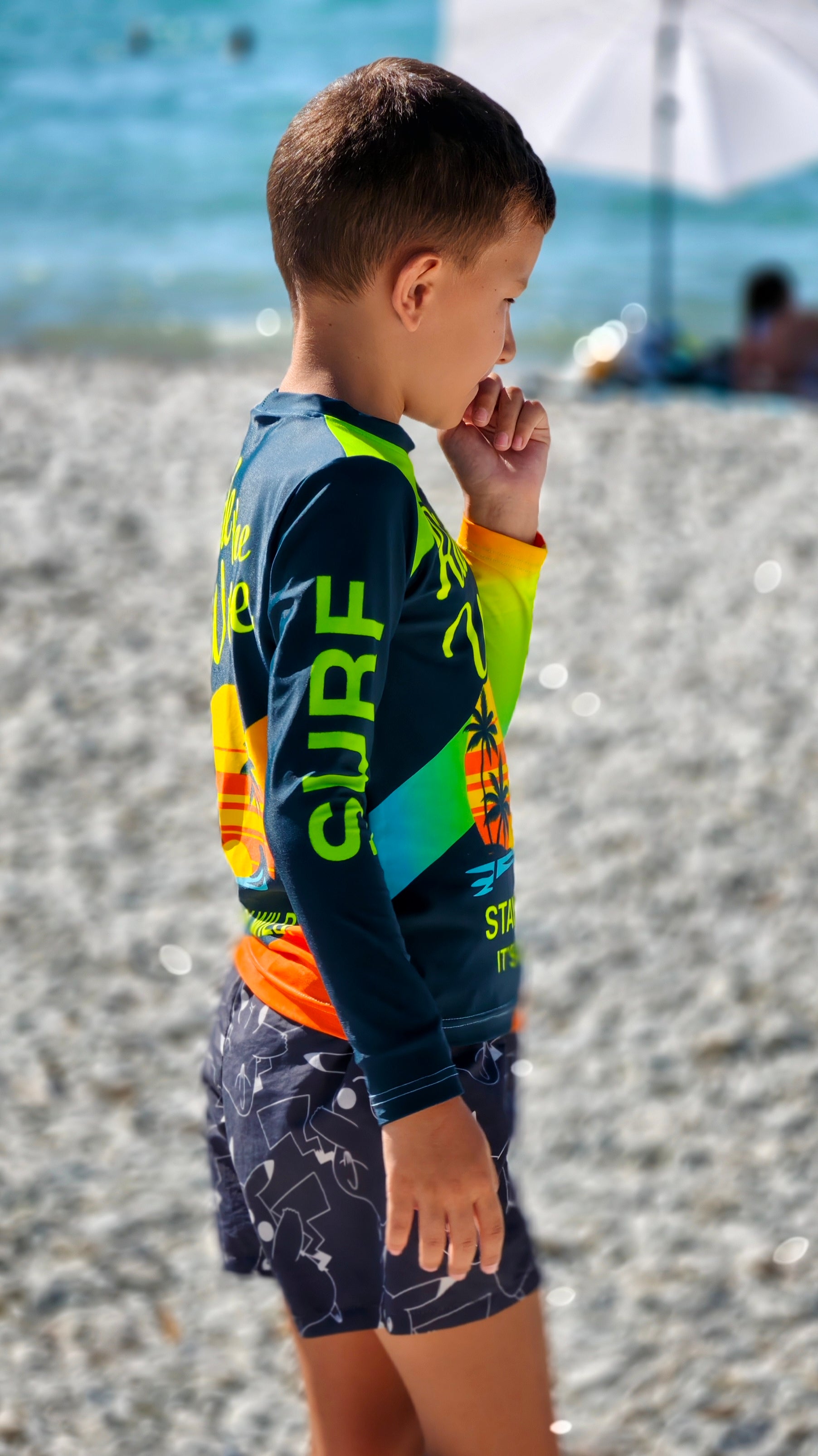 Παιδικό rashguard Beach Rider CACAO Beachwear™️ με προστασία UV