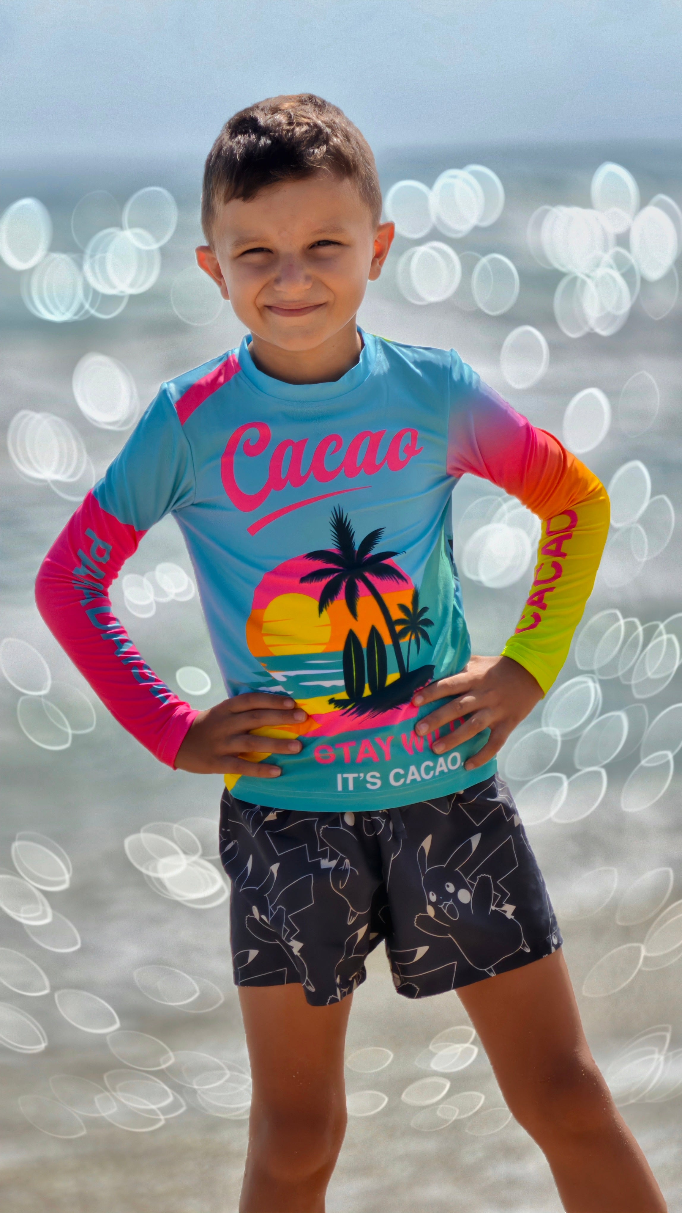 Παιδικό rashguard Ocean Joy CACAO Beachwear™️ με προστασία UV