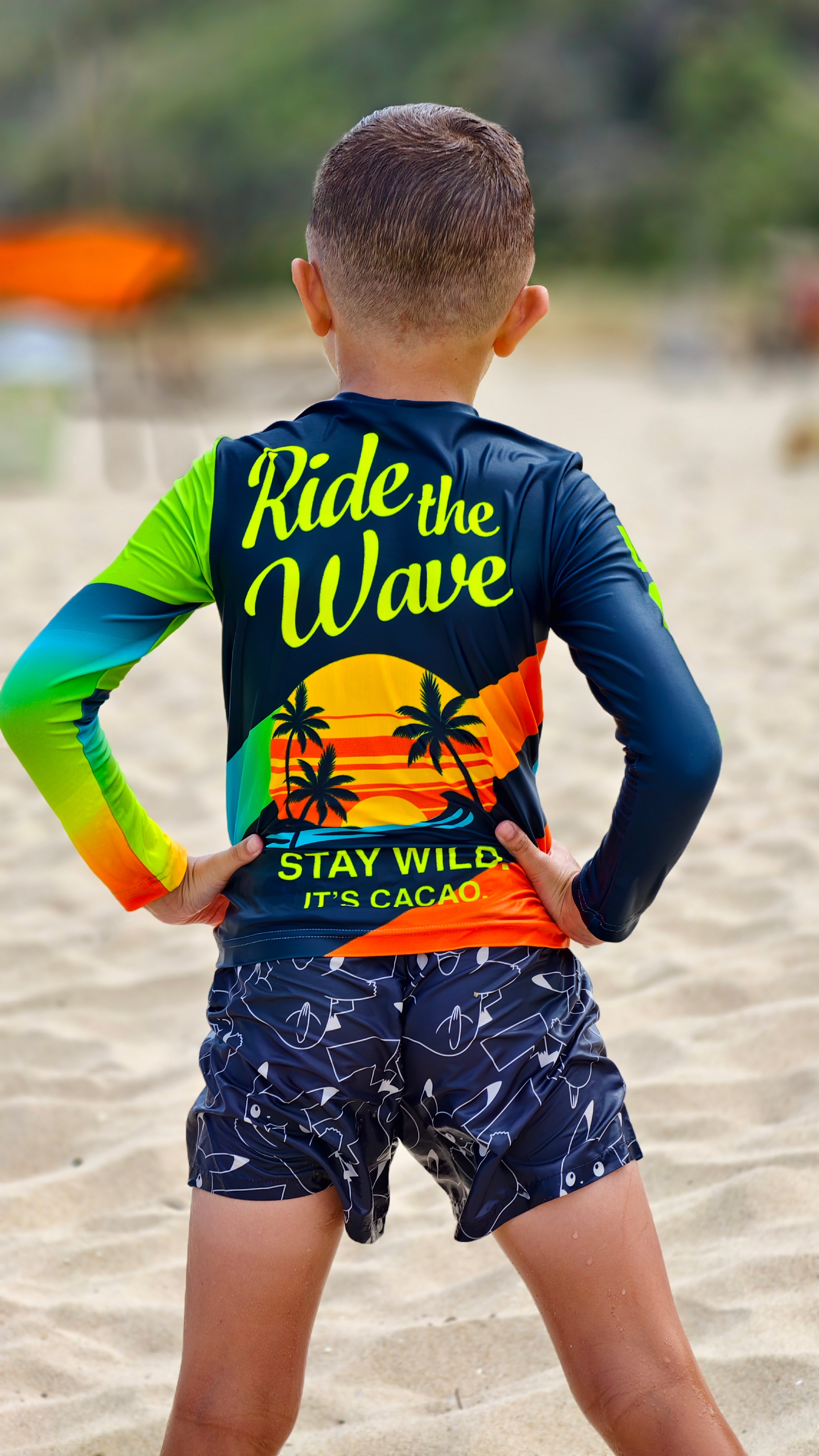 Παιδικό rashguard Beach Rider CACAO Beachwear™️ με προστασία UV