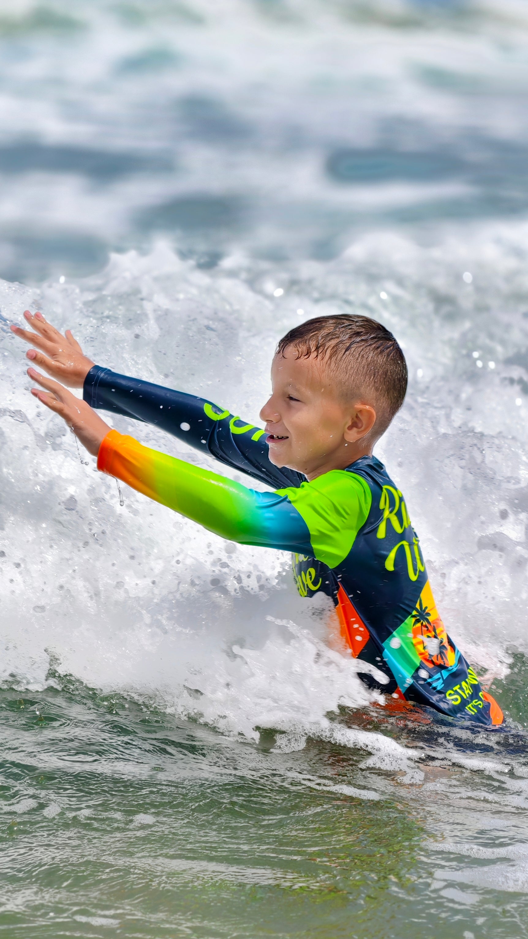 Παιδικό rashguard Beach Rider CACAO Beachwear™️ με προστασία UV