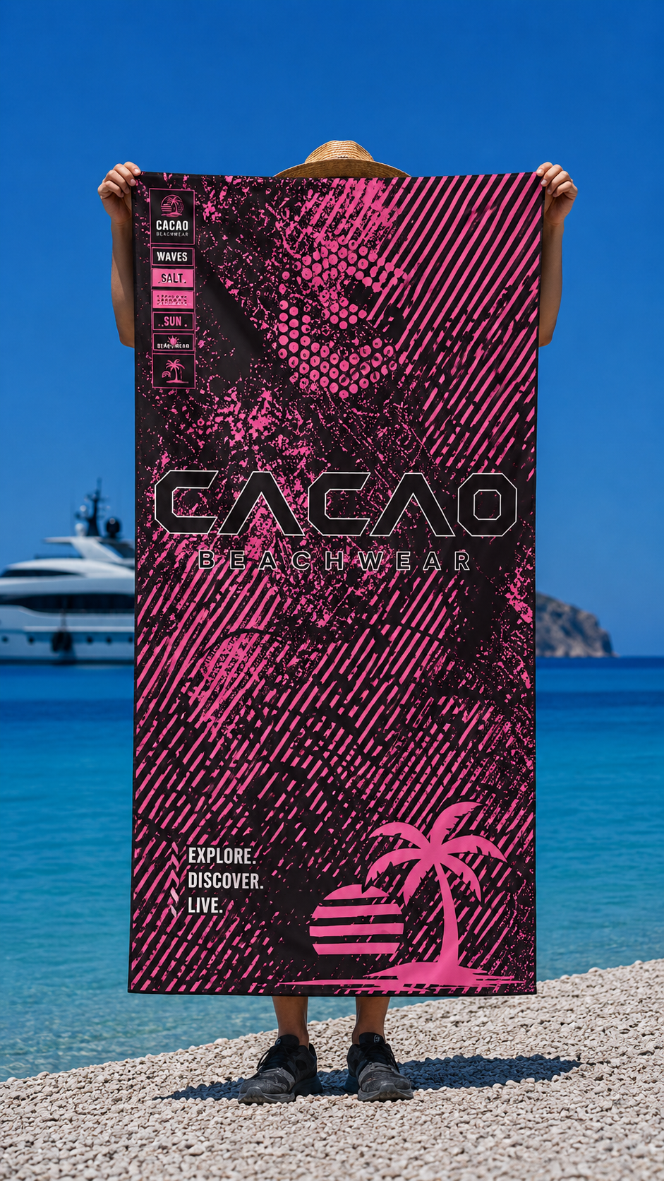 CACAO NanoDry Ultra Pink Πετσέτα Παραλίας 75 × 160 cm