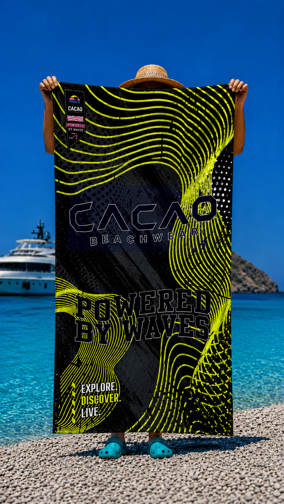 CACAO NanoDry Ultra Strips Πετσέτα Παραλίας 75 × 160 cm
